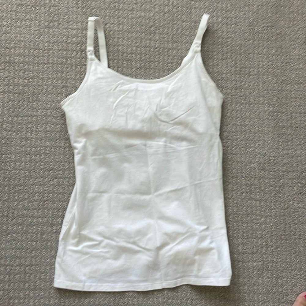 Auden White Nursing Tank with built in bra size medium